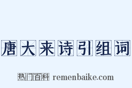 唐大来诗引组词是什么意思的图片